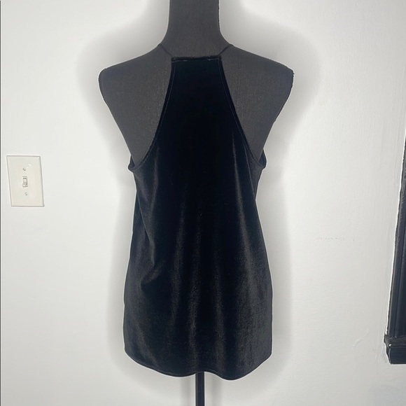 EXPRESS Elegant Black Criss Cross Velvet Top - Picture 4 of 10